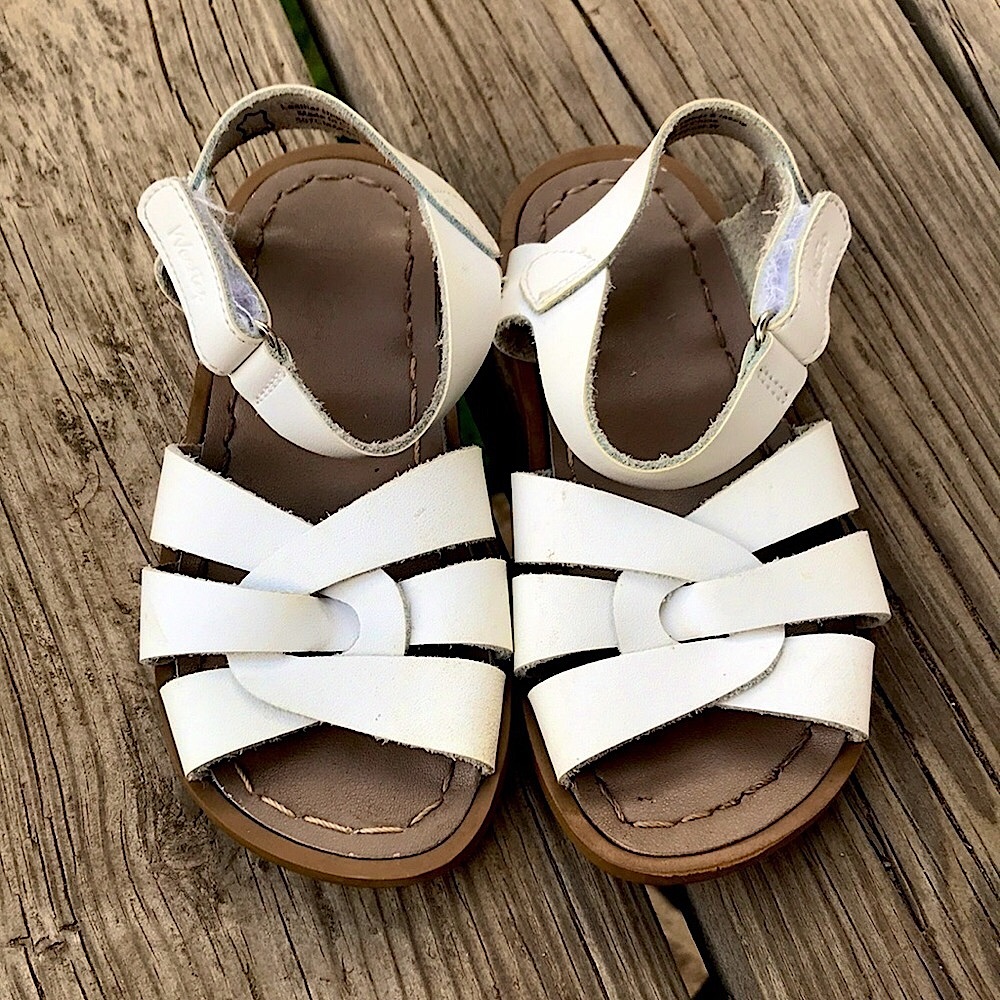 Girls Size 8 White Sandals Girls Salt Water Sandal